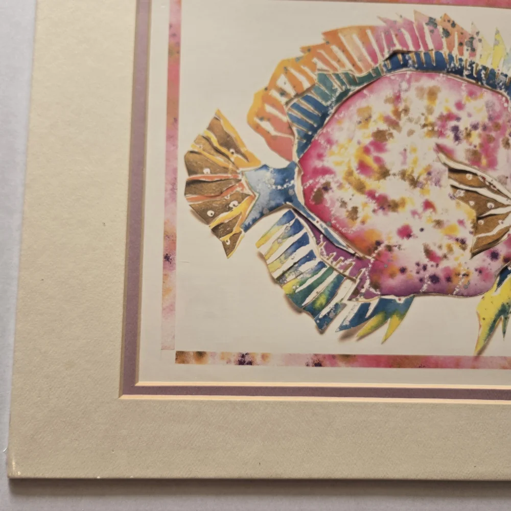 Colorful Tropical Fish Art Vintage Matted Print Sherrie Reeve